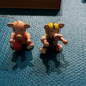 Vintage pig sports ornament